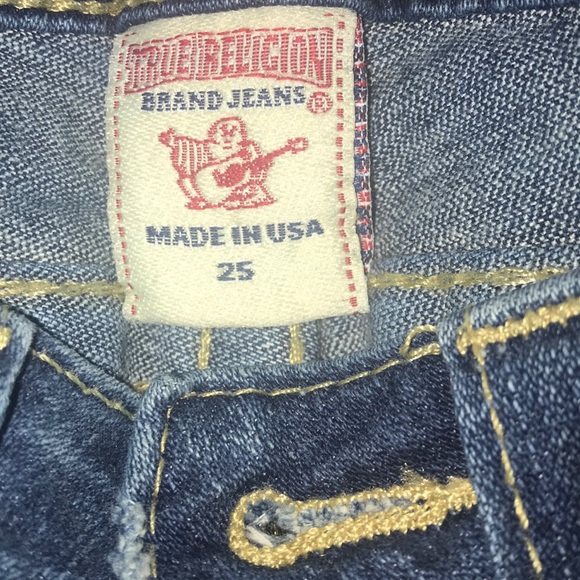 True Religion Joey Disco Gold Big T Jeans - Picture 5 of 8